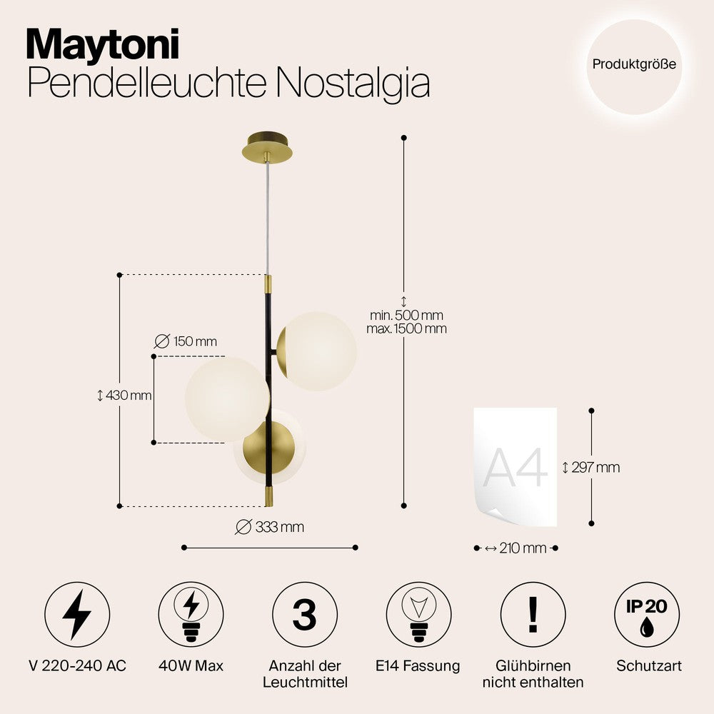 Nostalgia Pendant Lamp Cluster With Gold Styling-Maytoni-South Charlotte Fine Lighting