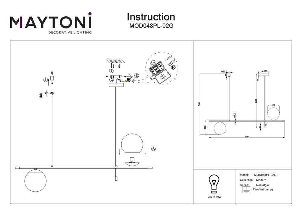 Nostalgia Pendant Lamp Lines With Gold Styling-Maytoni-South Charlotte Fine Lighting