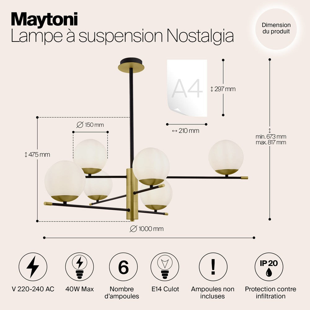 Nostalgia Six Way Chandelier With Gold Styling-Maytoni-South Charlotte Fine Lighting