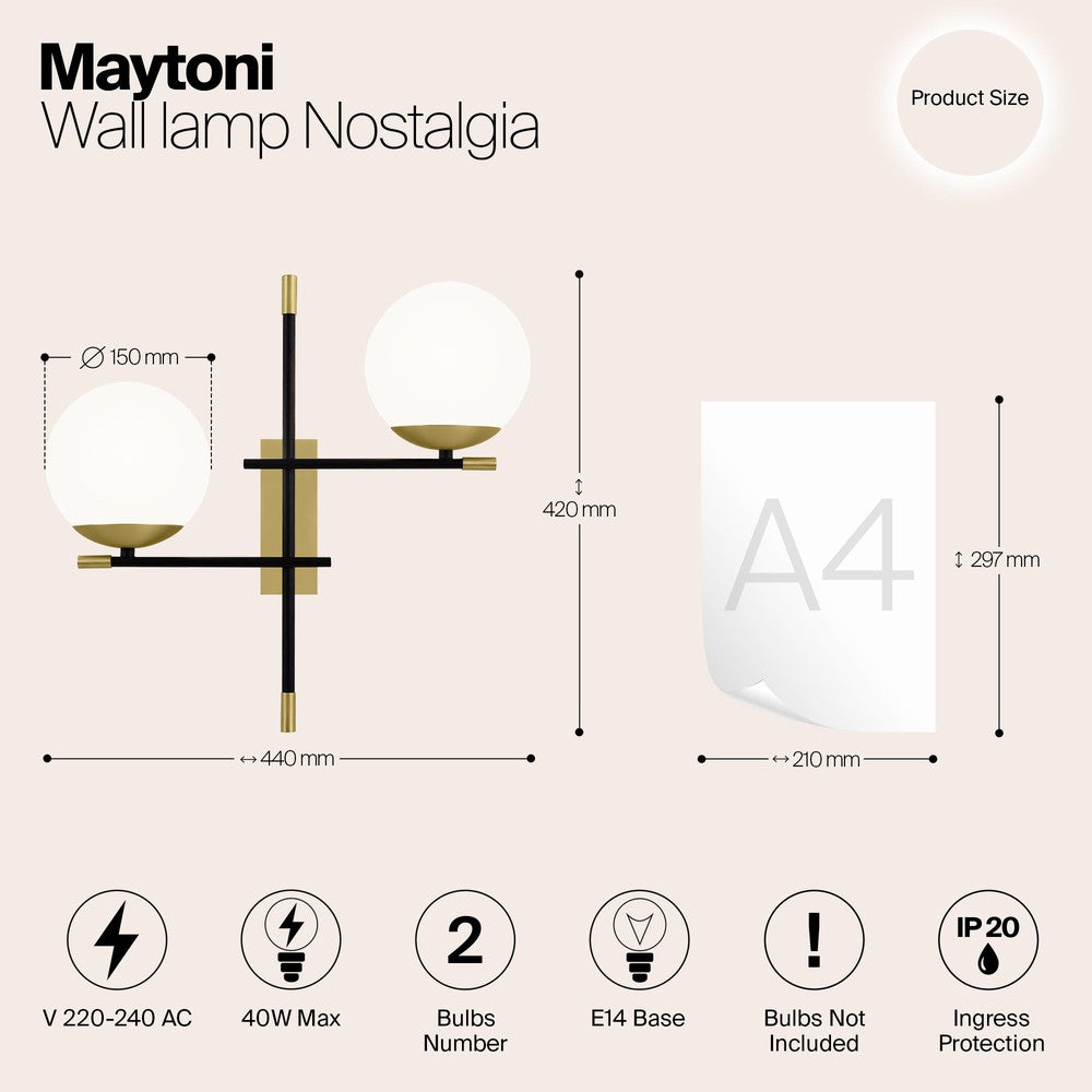 Nostalgia Wall Lamp Duo B With Gold Styling-Maytoni-South Charlotte Fine Lighting