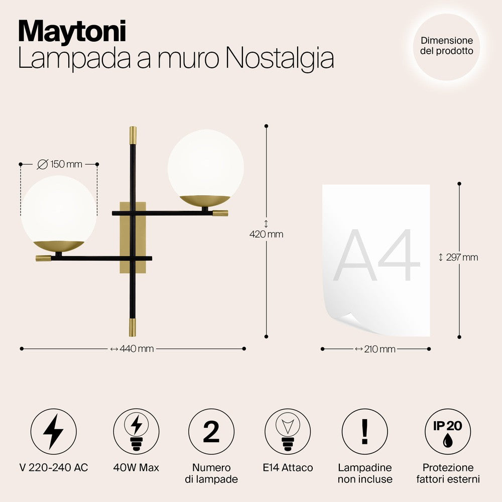 Nostalgia Wall Lamp Duo B With Gold Styling-Maytoni-South Charlotte Fine Lighting