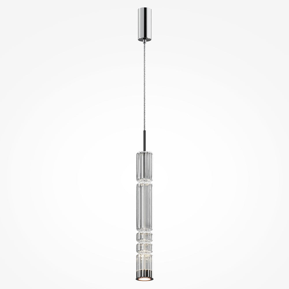 Ordo Long Pendant Lamp With Chrome Styling-Maytoni-South Charlotte Fine Lighting