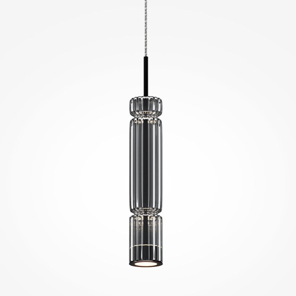 Ordo Long Pendant Lamp With Smoky Lampshade-Maytoni-South Charlotte Fine Lighting