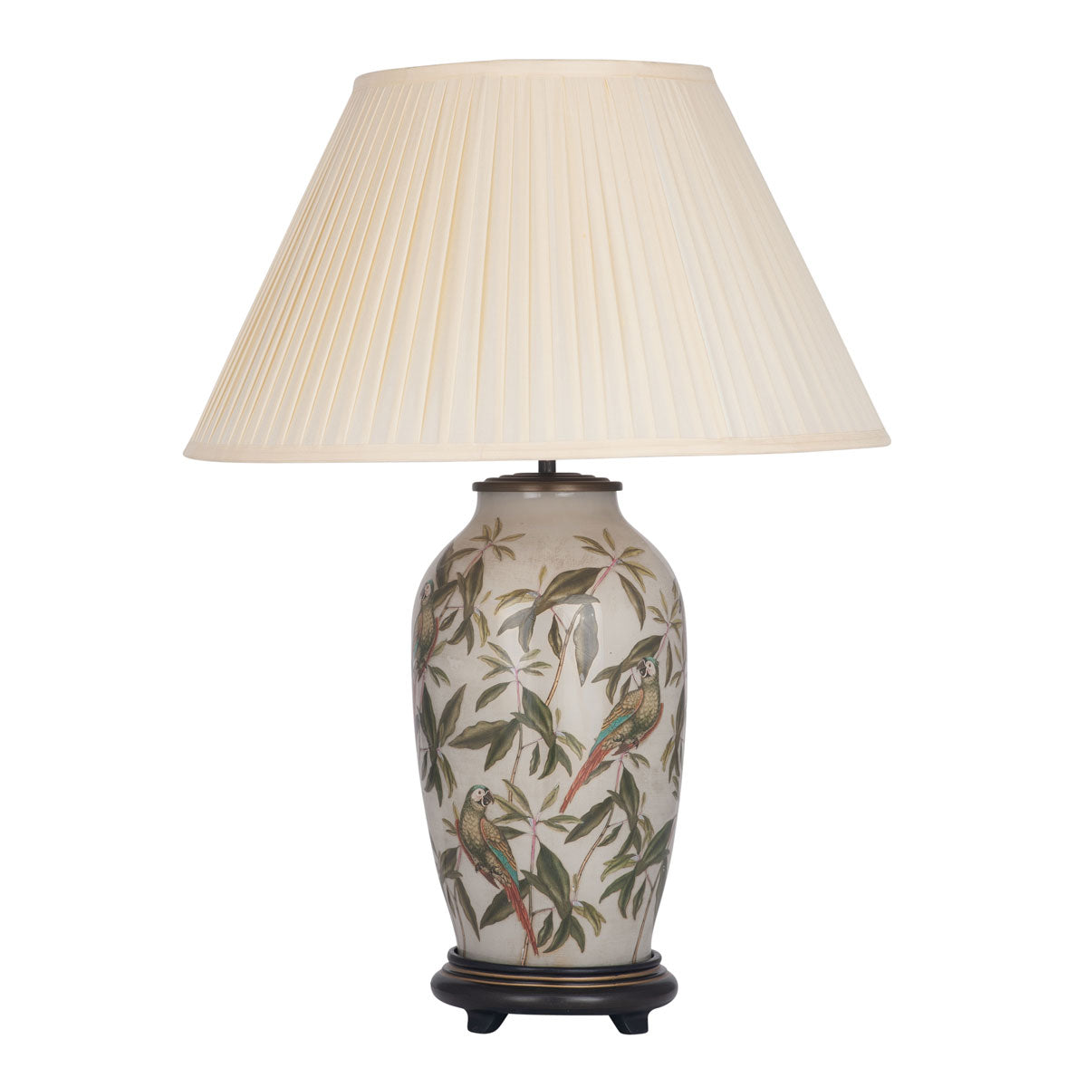 Parrot table lamp with empire style lampshade