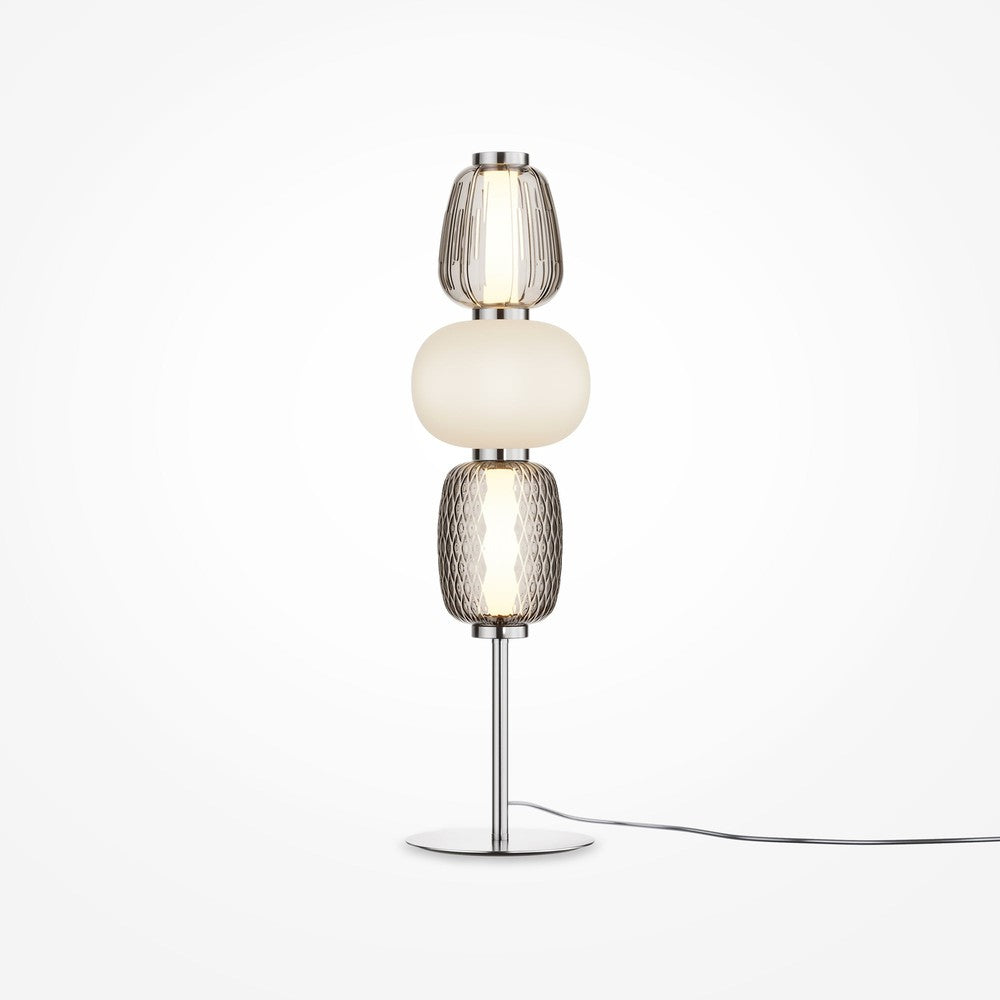 Pattern Table Lamp With Chrome Styling-Maytoni-South Charlotte Fine Lighting