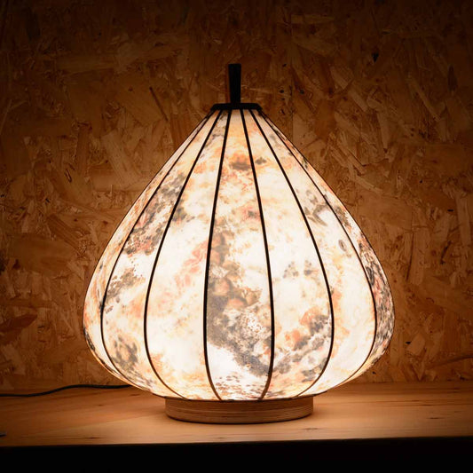 Pear Drop Onion Silk Lamp made by Storm Furniture and sold by South Charlotte Fine Lighting