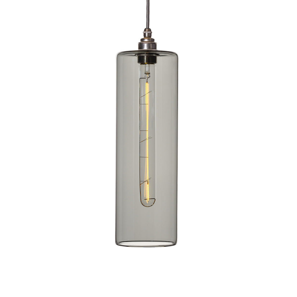 Leverint's Piccadilly hand-blown pendant light with transparent black glass