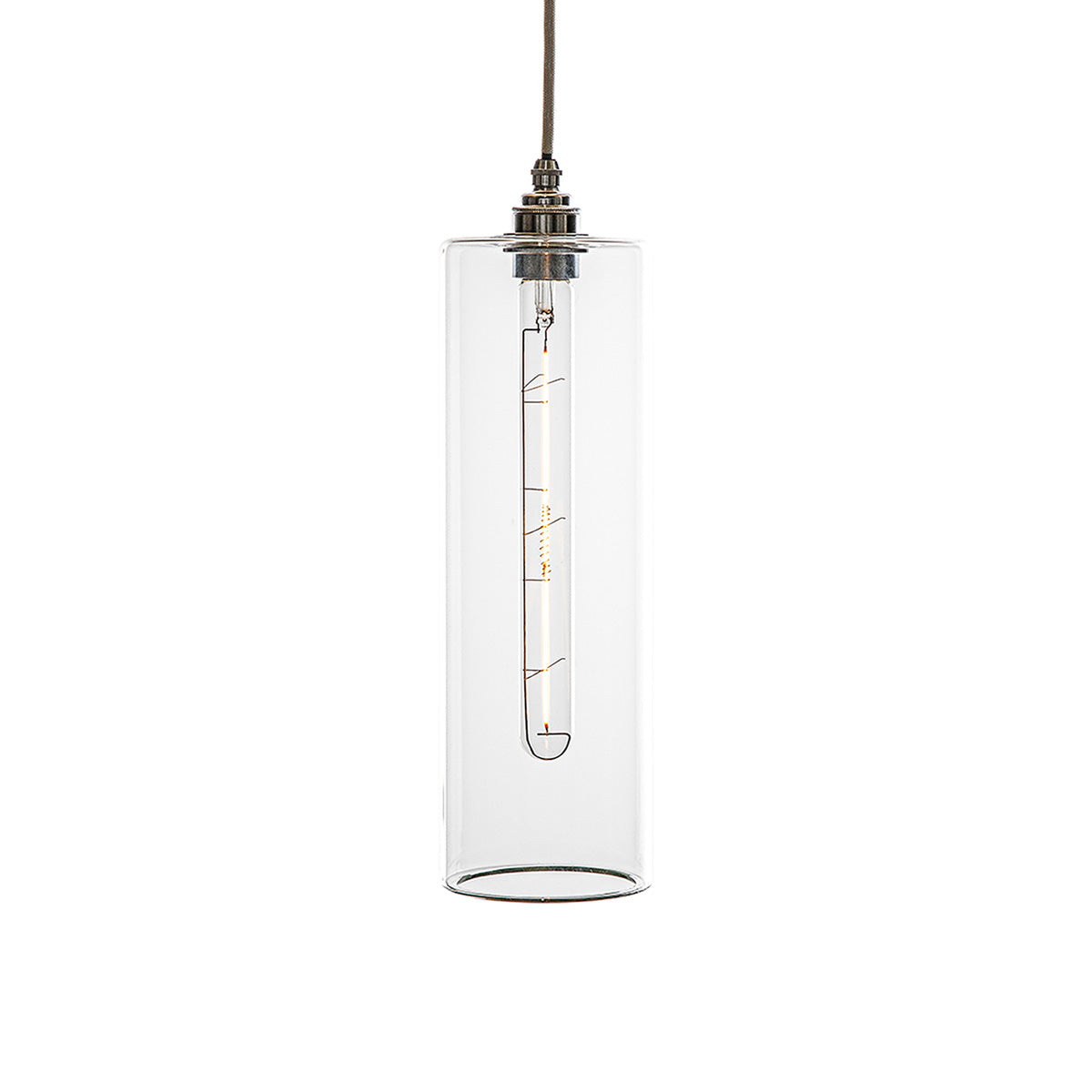 Piccadilly style hand-blown pendant light with clear glass, which is sold by South Charlotte Fine Lighting
