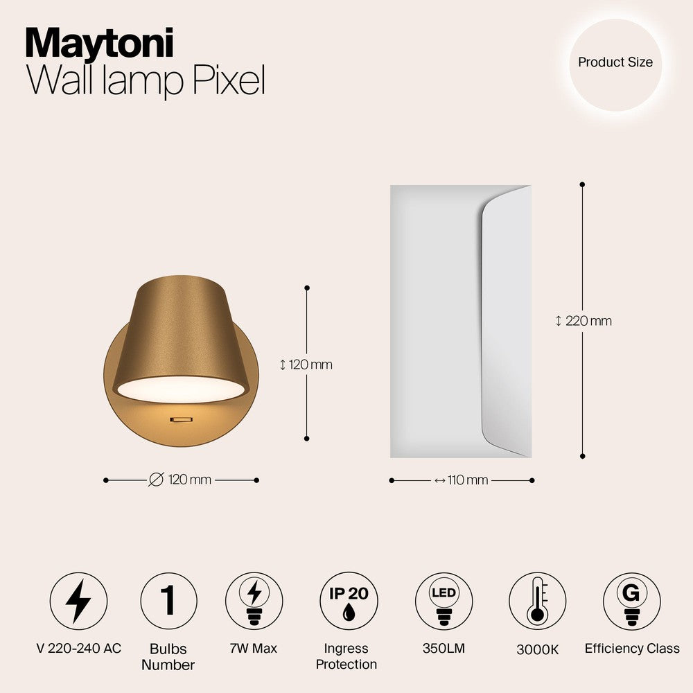 Pixel Wall Lamp With Brass Styling-Maytoni-South Charlotte Fine Lighting