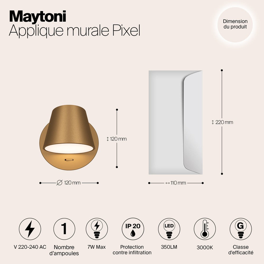 Pixel Wall Lamp With Brass Styling-Maytoni-South Charlotte Fine Lighting