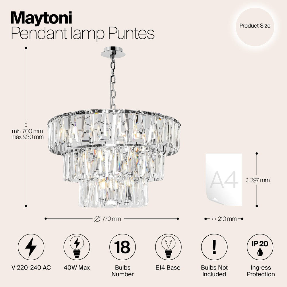 Puntes Chandelier With Chrome Styling - Large-Maytoni-South Charlotte Fine Lighting