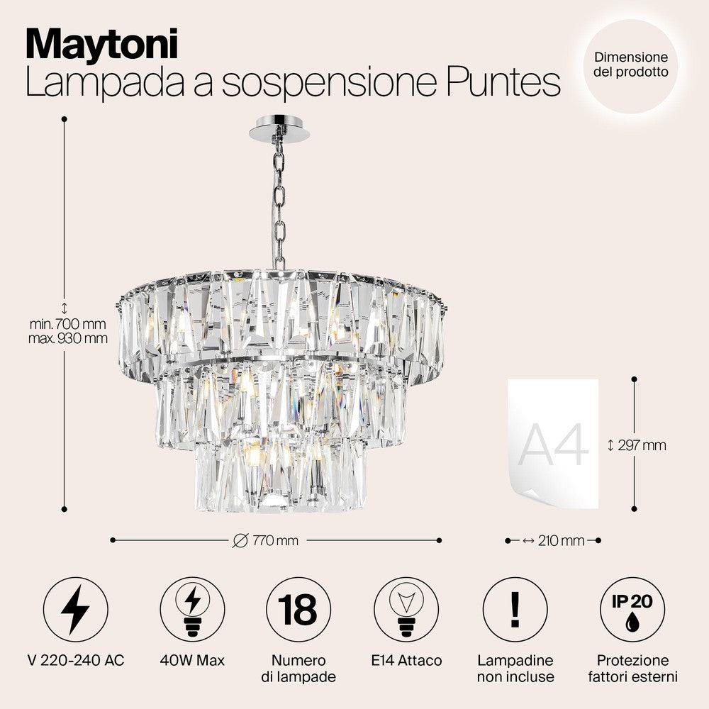 Puntes Chandelier With Chrome Styling - Large-Maytoni-South Charlotte Fine Lighting