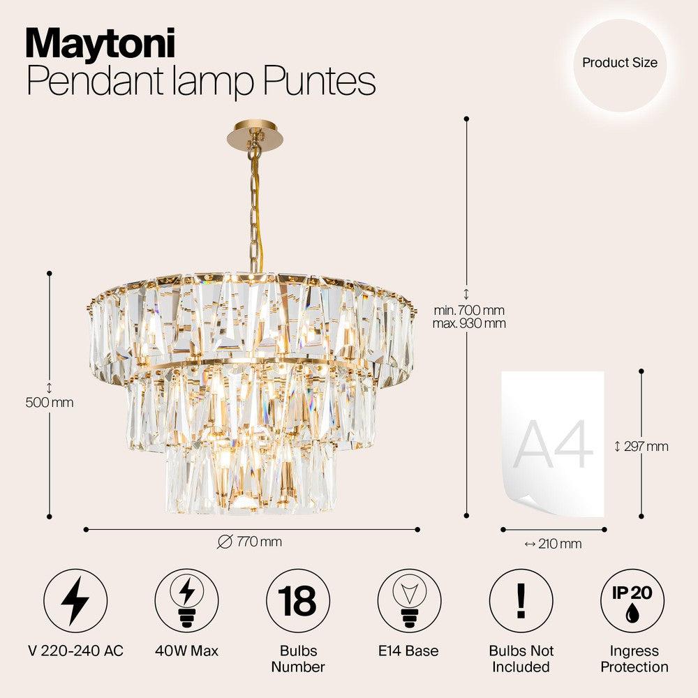 Puntes Chandelier With Gold Styling - Large-Maytoni-South Charlotte Fine Lighting