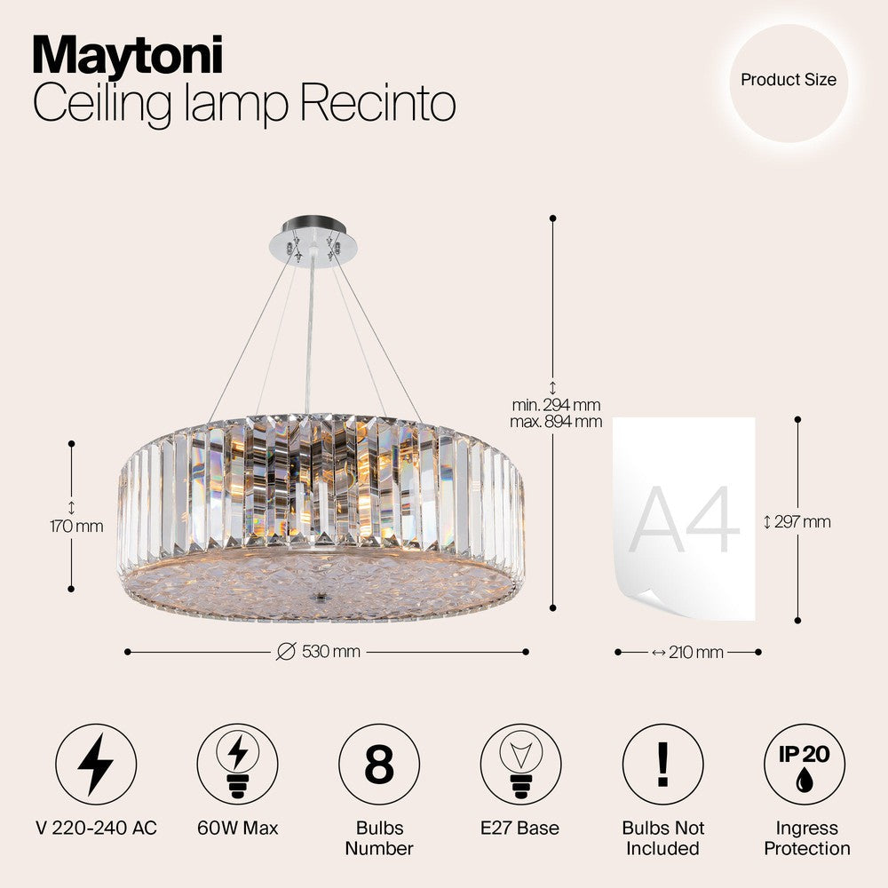 Recinto Chandelier With Chrome Styling-Maytoni-South Charlotte Fine Lighting