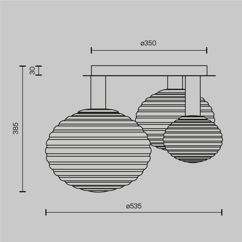 Reels Three Way Ceiling Lamp In Black-Maytoni-South Charlotte Fine Lighting