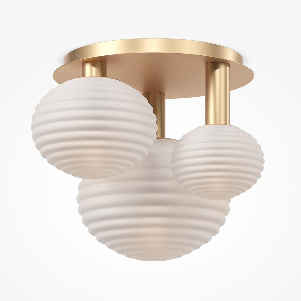 Reels Three Way Ceiling Lamp With Gold Styling-Maytoni-South Charlotte Fine Lighting