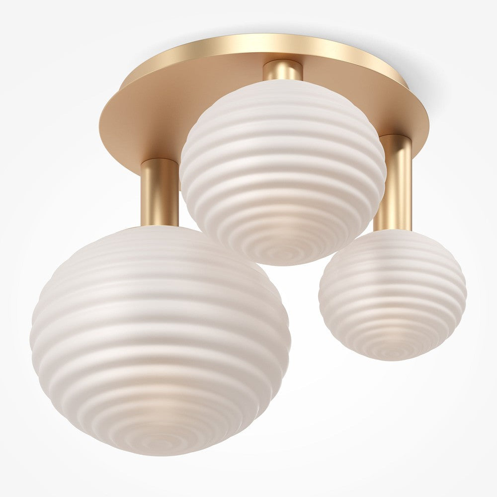 Reels Three Way Ceiling Lamp With Gold Styling-Maytoni-South Charlotte Fine Lighting