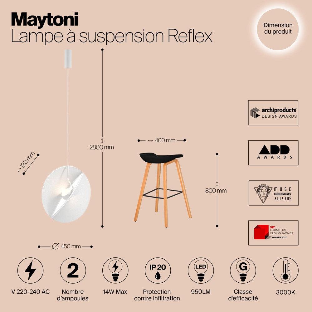 Reflex Pendant Lamp In White - Single Light-Maytoni-South Charlotte Fine Lighting