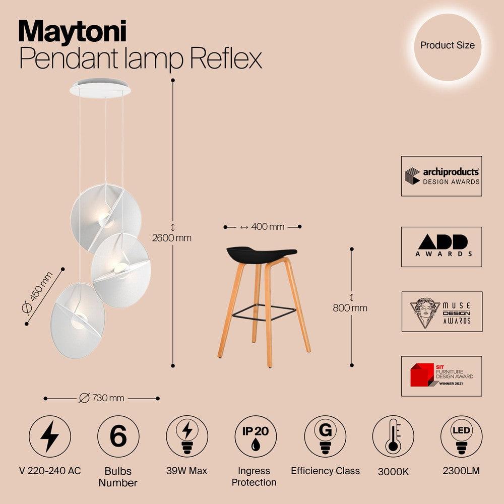 Reflex Pendant Lamp In White - Three Lights-Maytoni-South Charlotte Fine Lighting