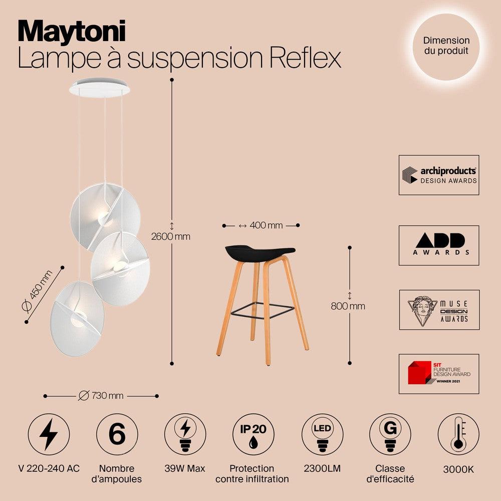 Reflex Pendant Lamp In White - Three Lights-Maytoni-South Charlotte Fine Lighting