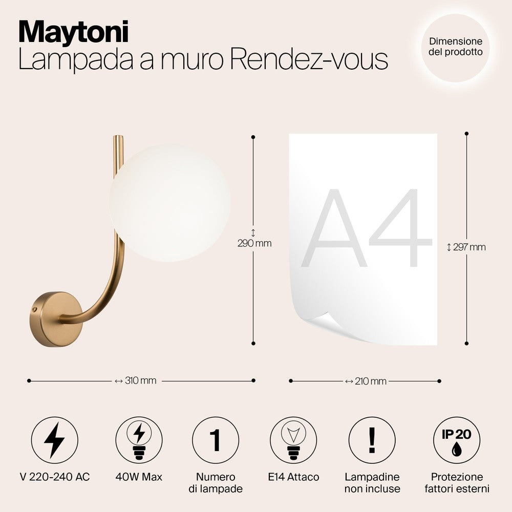 Rendez-vous Wall Lamp With Brass Styling-Maytoni-South Charlotte Fine Lighting