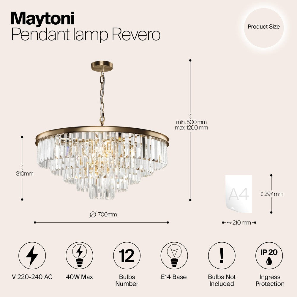 Revero Chandelier With Brass Styling-Maytoni-South Charlotte Fine Lighting