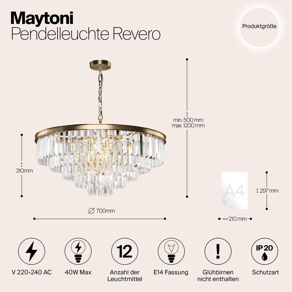 Revero Chandelier With Brass Styling-Maytoni-South Charlotte Fine Lighting