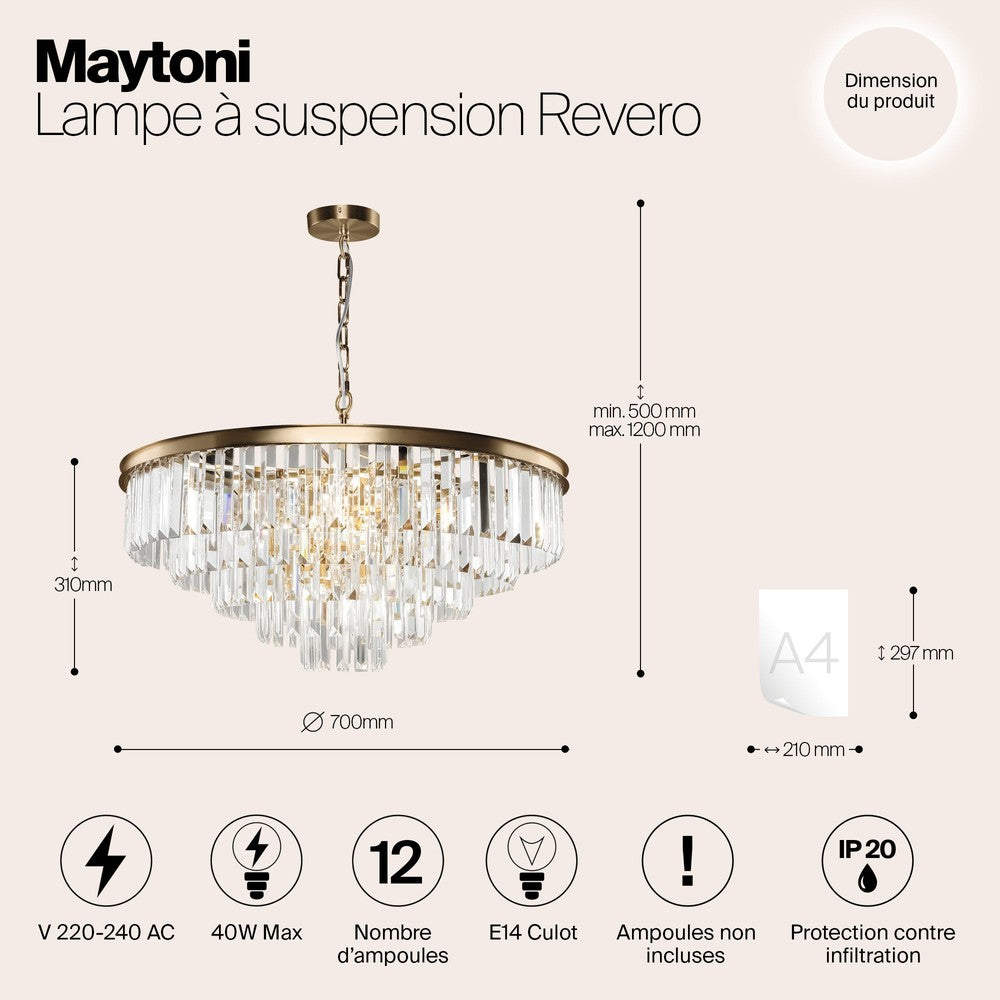 Revero Chandelier With Brass Styling-Maytoni-South Charlotte Fine Lighting