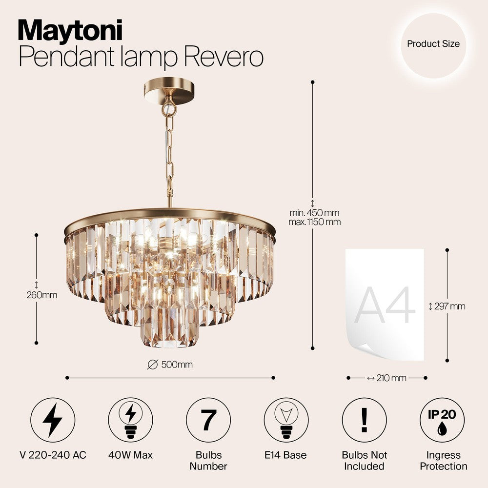 Revero Chandelier With Brass Styling - Medium-Maytoni-South Charlotte Fine Lighting