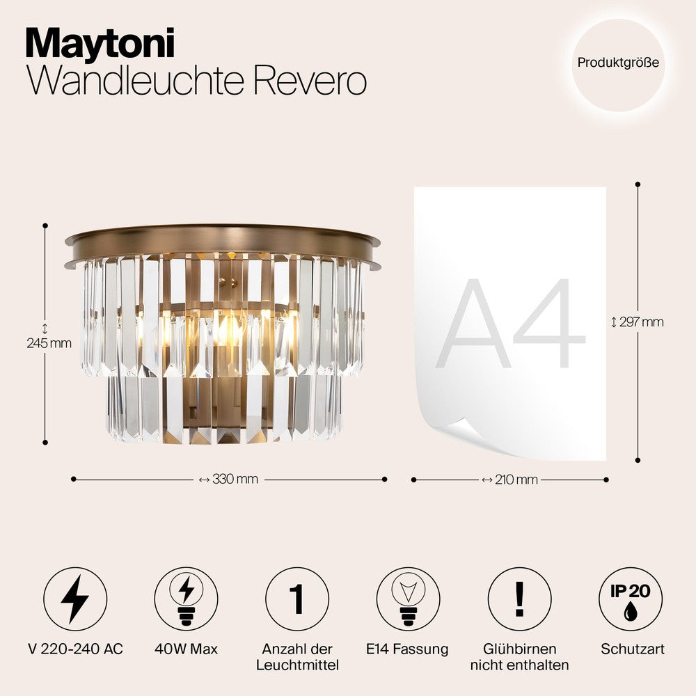 Revero Wall Lamp With Brass Styling-Maytoni-South Charlotte Fine Lighting