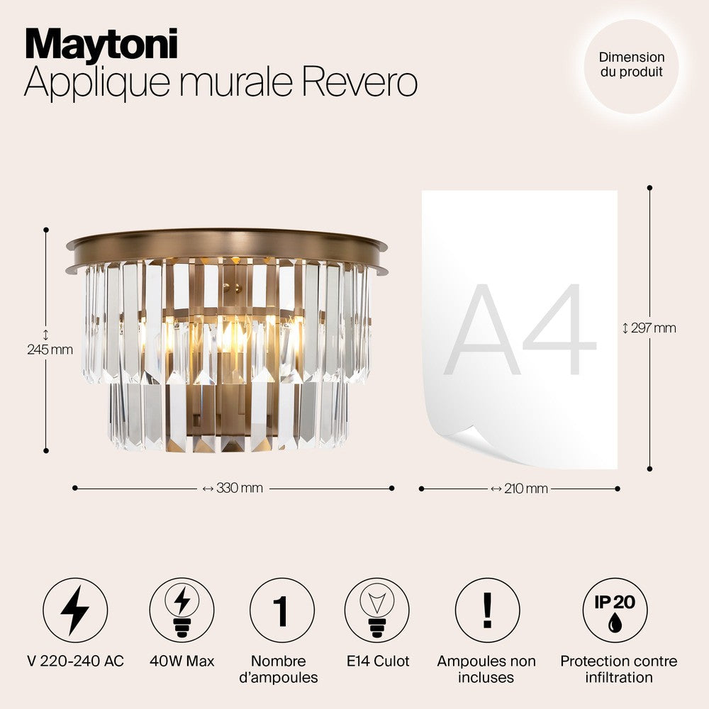 Revero Wall Lamp With Brass Styling-Maytoni-South Charlotte Fine Lighting