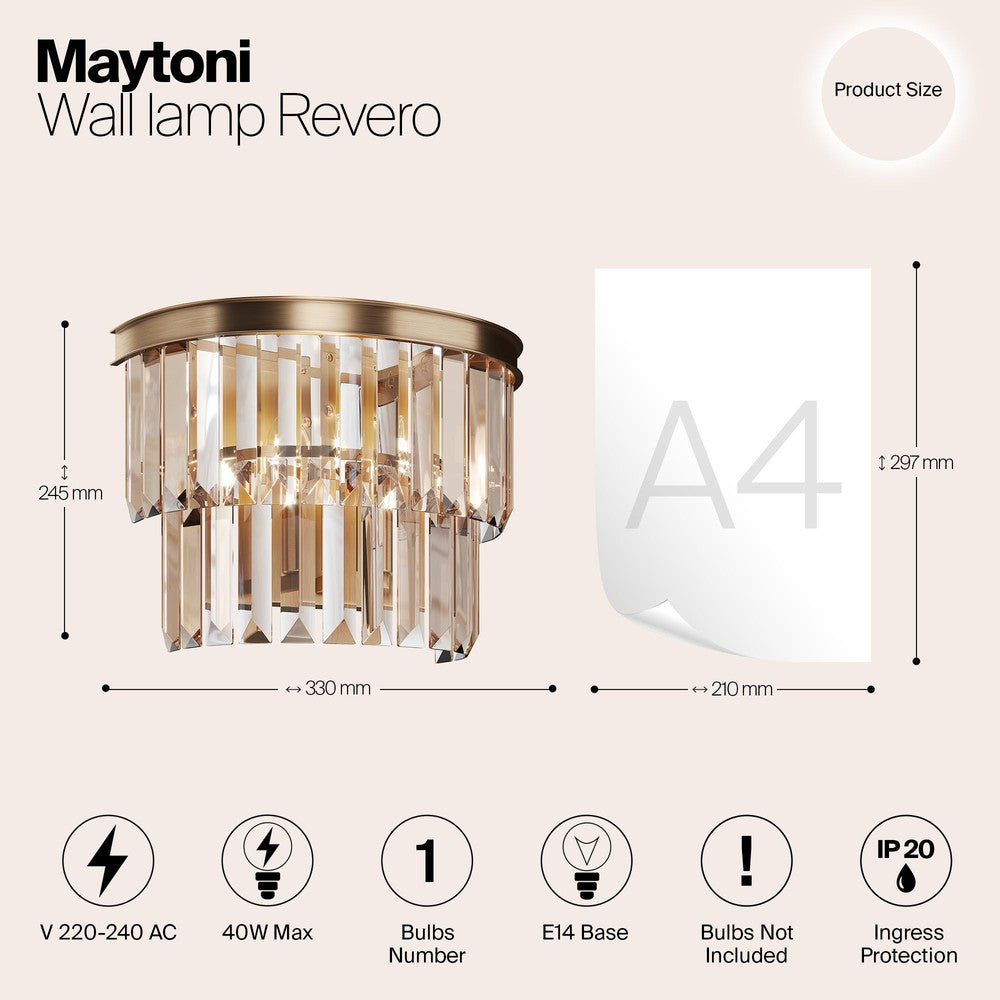 Revero Wall Lamp With Gold Styling-Maytoni-South Charlotte Fine Lighting