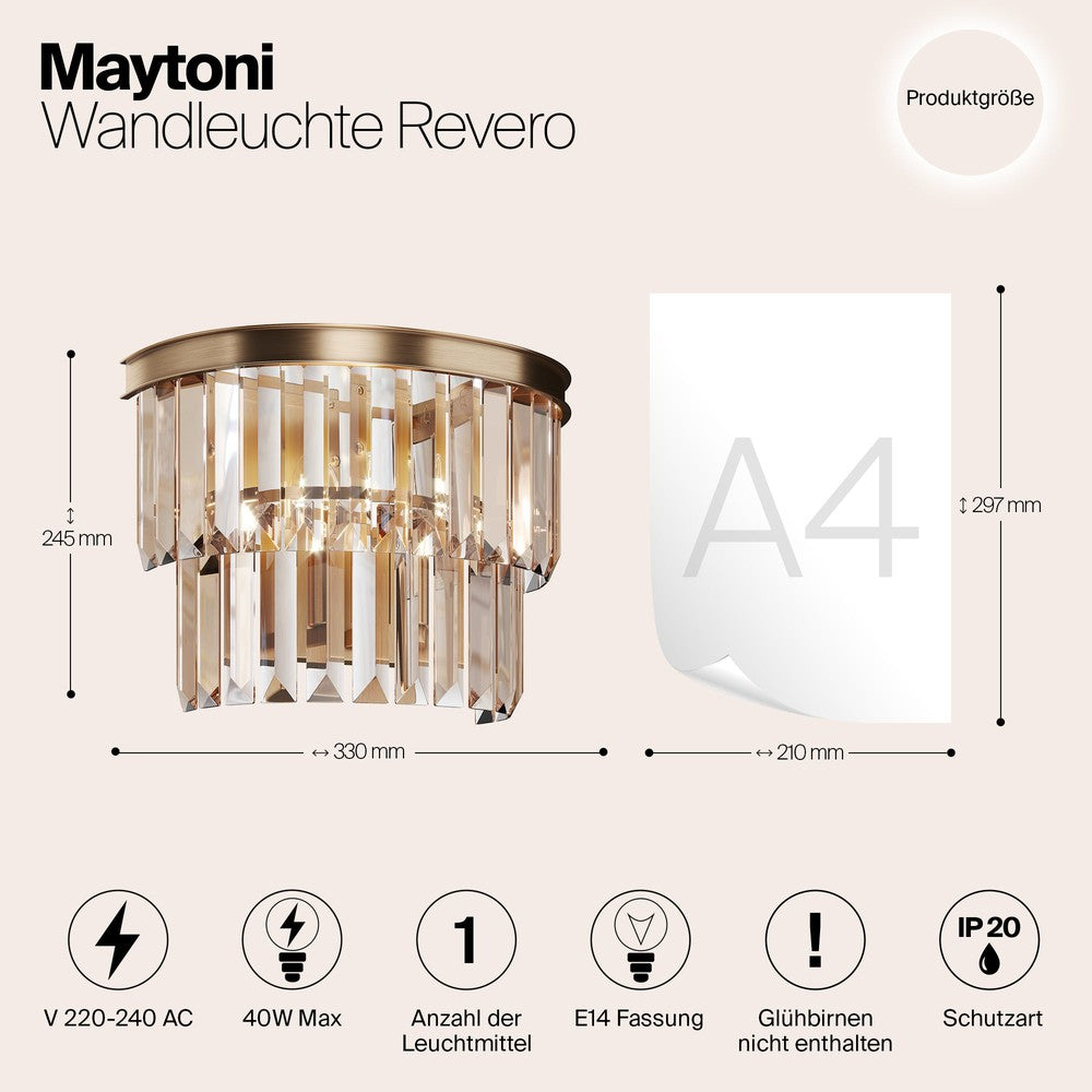 Revero Wall Lamp With Gold Styling-Maytoni-South Charlotte Fine Lighting