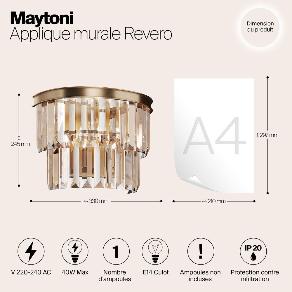 Revero Wall Lamp With Gold Styling-Maytoni-South Charlotte Fine Lighting