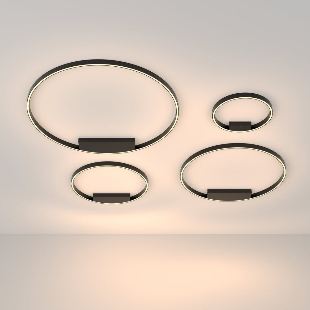 Rim Ceiling Lamp In Black - Warm Tones (Large)-Maytoni-South Charlotte Fine Lighting