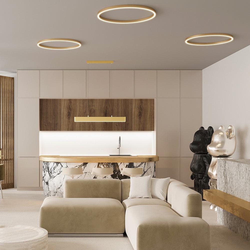 Rim Pendant Lamp With Brass Styling - Cool Tones-Maytoni-South Charlotte Fine Lighting