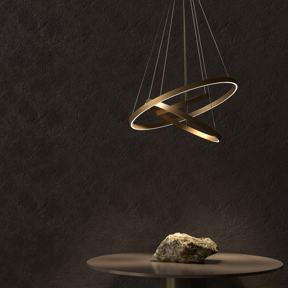 Rim Pendant Lamp With Brass Styling - Cool Tones-Maytoni-South Charlotte Fine Lighting