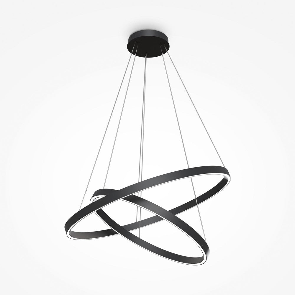 Rim Swirly Pendant Lamp In Black - Cool Tones-Maytoni-South Charlotte Fine Lighting