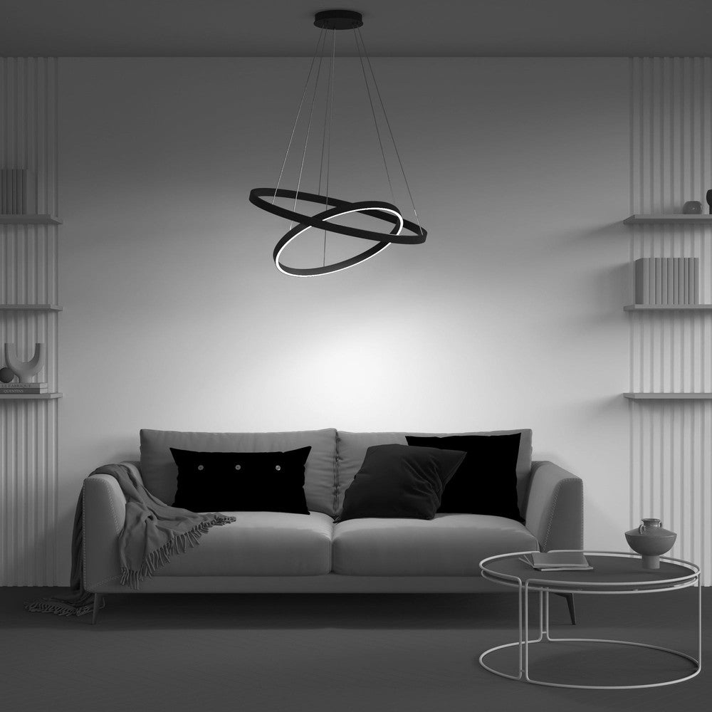 Rim Swirly Pendant Lamp In Black - Cool Tones-Maytoni-South Charlotte Fine Lighting