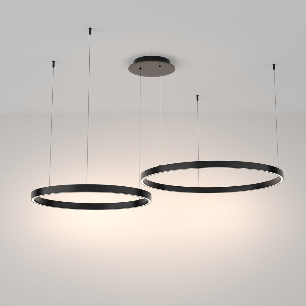 Rim Swirly Pendant Lamp In Black - Cool Tones-Maytoni-South Charlotte Fine Lighting