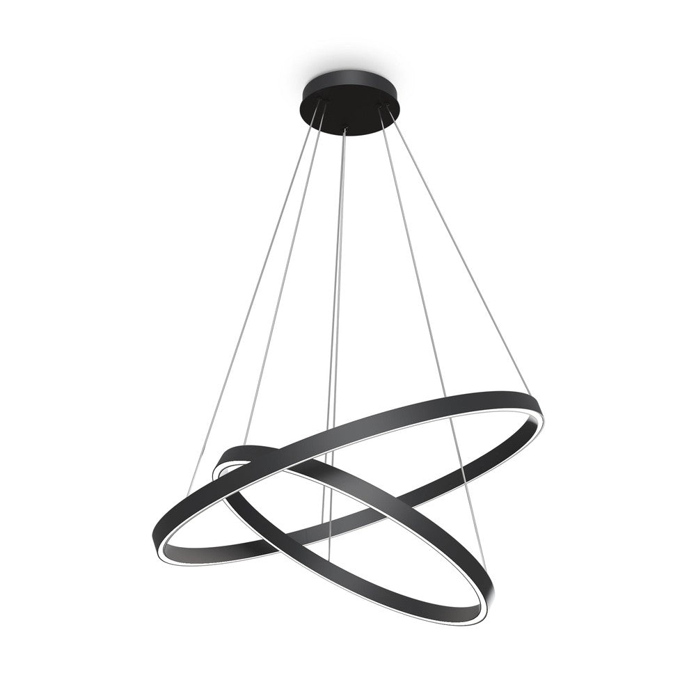 Rim Swirly Pendant Lamp In Black - Cool Tones-Maytoni-South Charlotte Fine Lighting