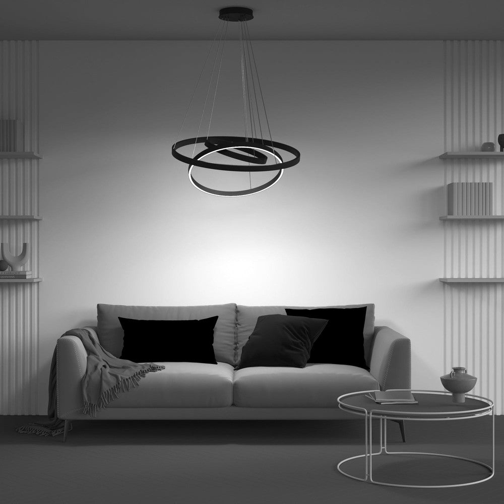 Rim Three Way Pendant Lamp In Black - Cool Tones-Maytoni-South Charlotte Fine Lighting