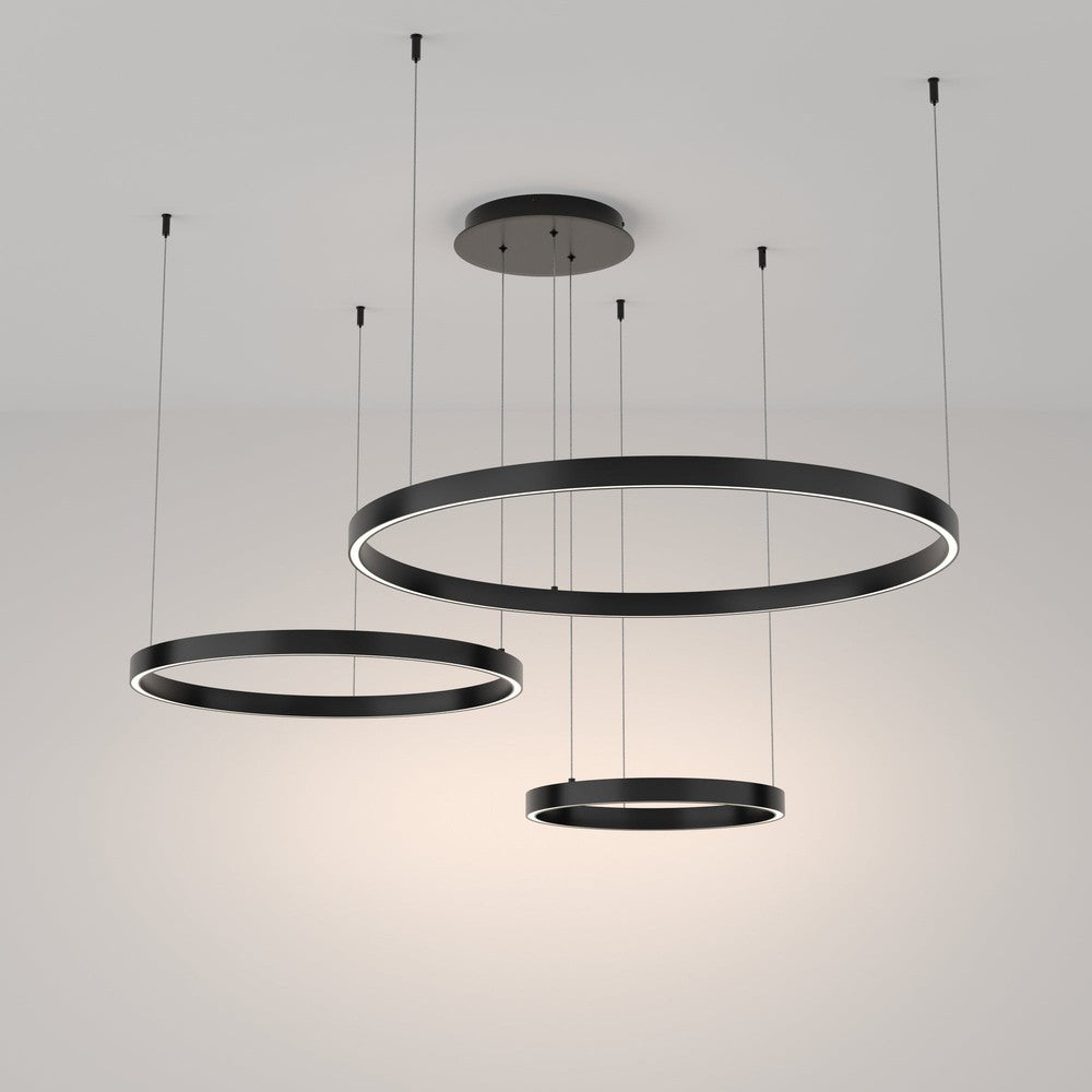 Rim Three Way Pendant Lamp In Black - Cool Tones-Maytoni-South Charlotte Fine Lighting