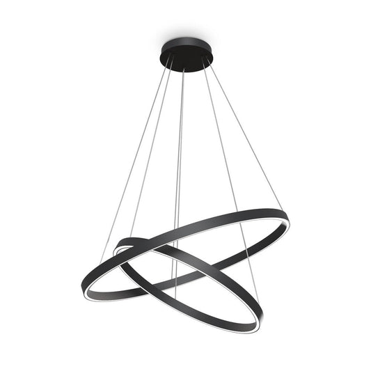 Rim Two Way Pendant Lamp In Black - Large (Warm Tones)-Maytoni-South Charlotte Fine Lighting