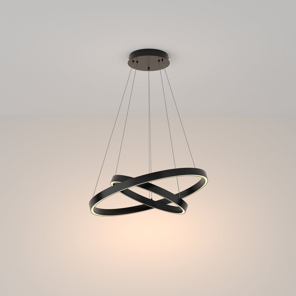 Rim Two Way Pendant Lamp In Black - Medium (Warm Tones)-Maytoni-South Charlotte Fine Lighting