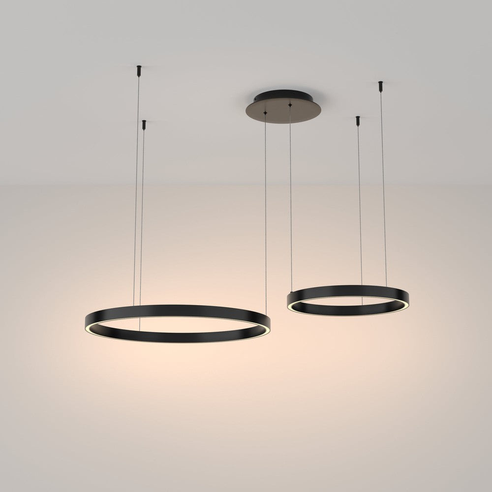 Rim Two Way Pendant Lamp In Black - Medium (Warm Tones)-Maytoni-South Charlotte Fine Lighting