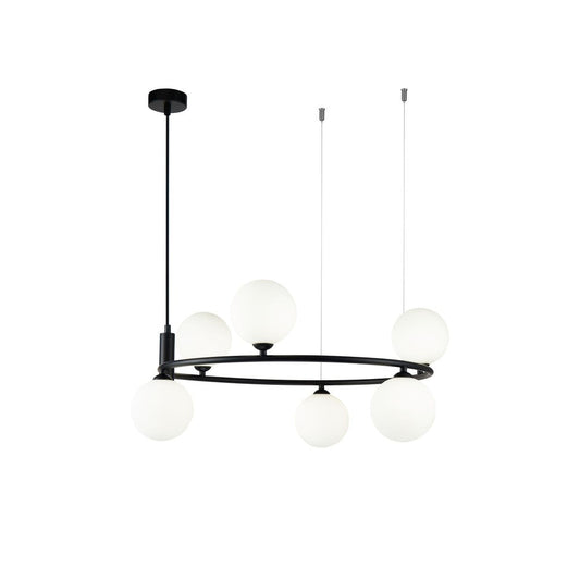 Ring Pendant Lamp Chandelier In Black - Large-Maytoni-South Charlotte Fine Lighting