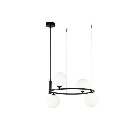 Ring Pendant Lamp Chandelier In Black-Maytoni-South Charlotte Fine Lighting