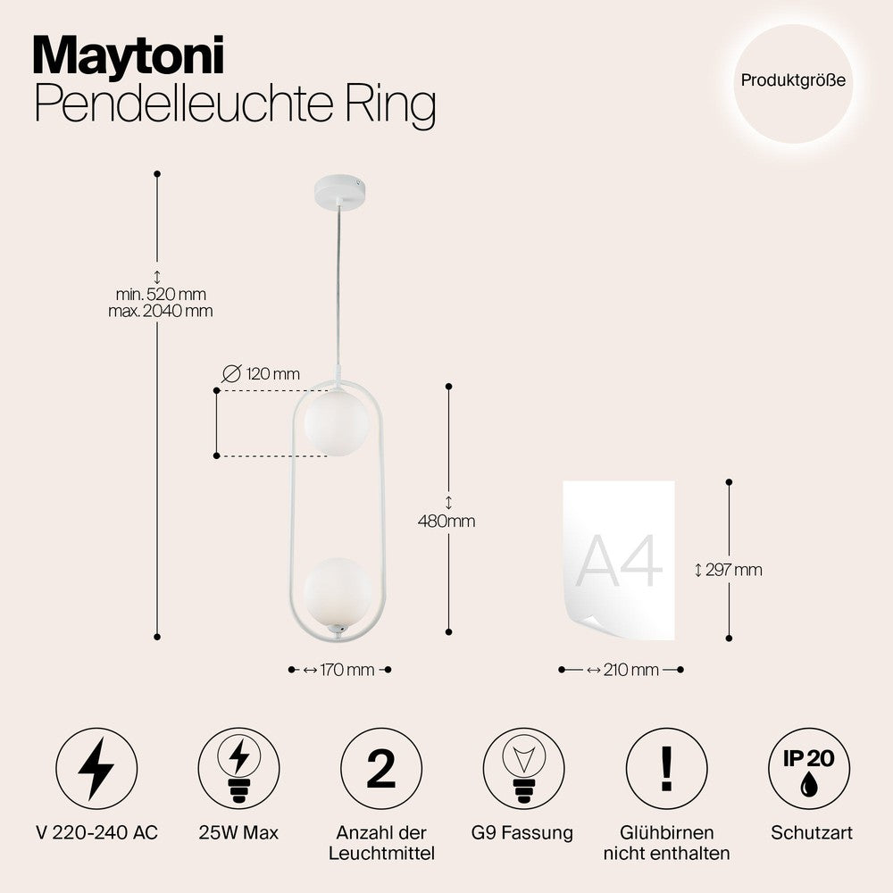 Ring Pendant Lamp In White-Maytoni-South Charlotte Fine Lighting