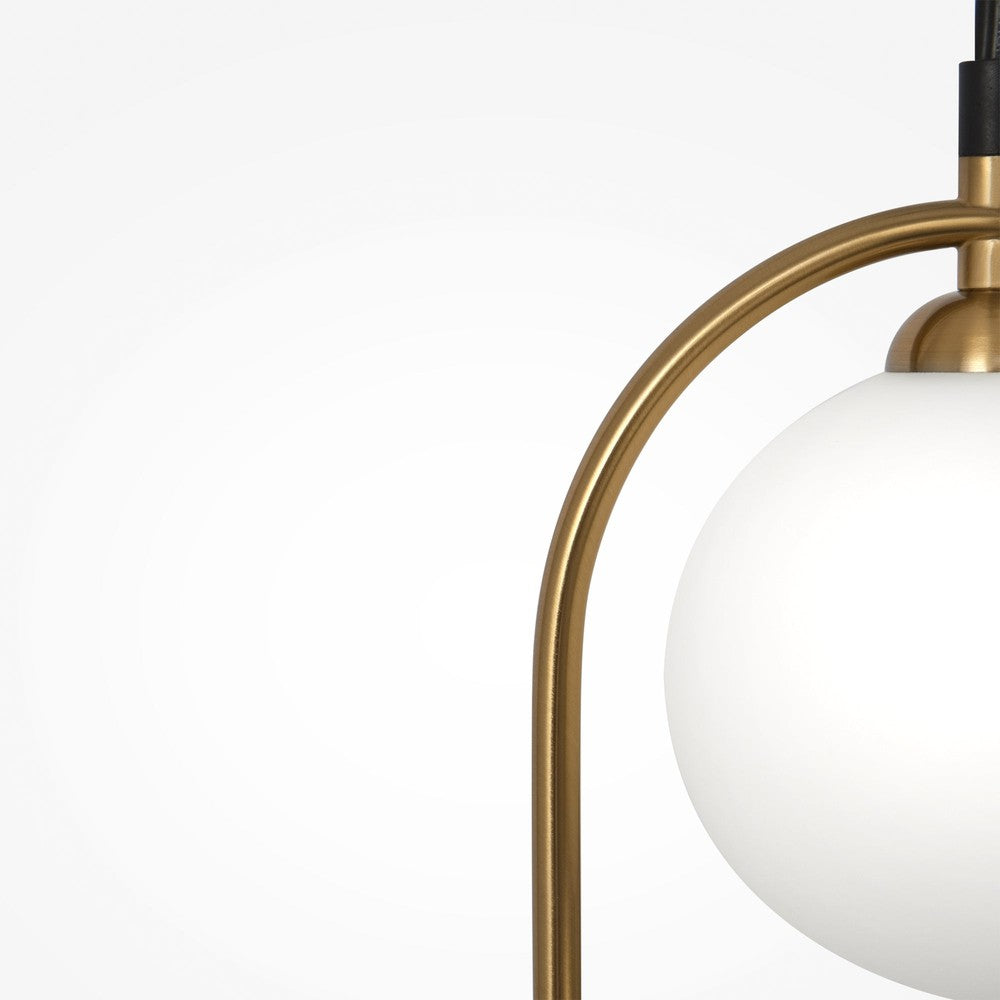 Ring Pendant Lamp With Brass Styling And White Lampshade-Maytoni-South Charlotte Fine Lighting